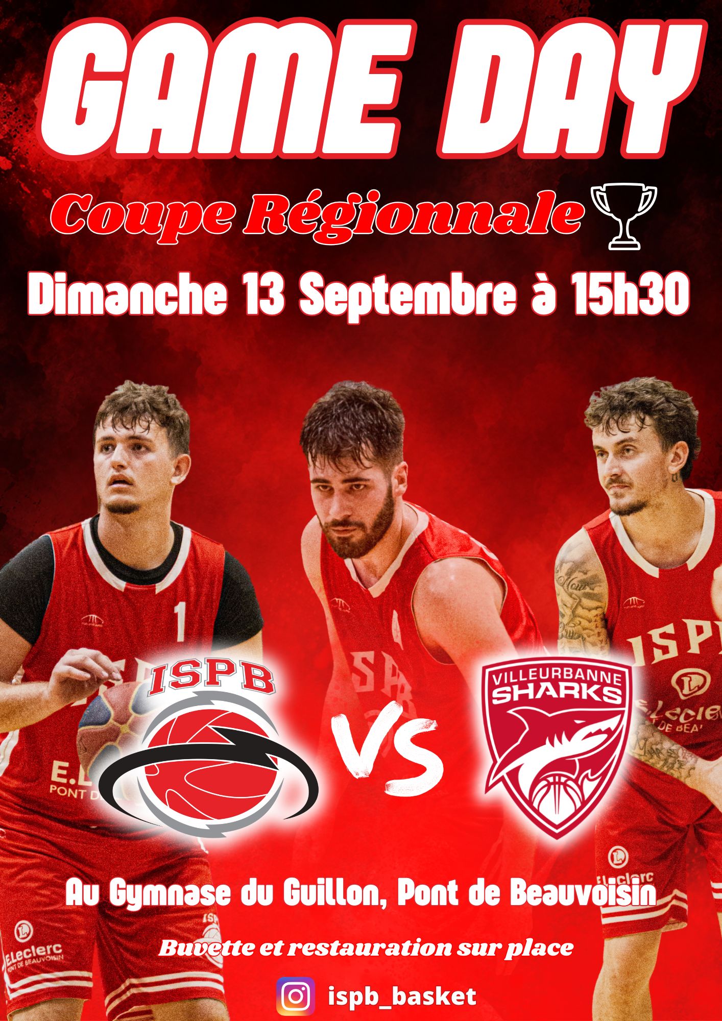 1er match de la saison ! Dimanche 13 septembre 🏀