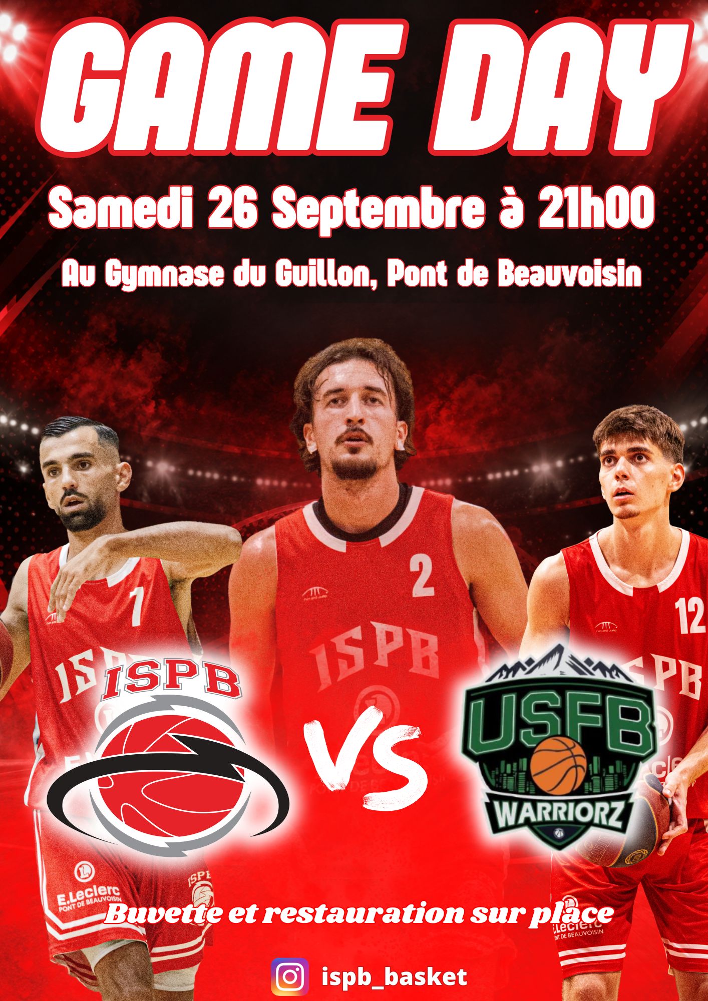 Game Day : ISPB vs Seyssinet ce samedi 26 Septembre à 21h00 🔴⚪️